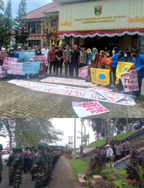 Komandan KODIM 0424/Tanggamus Pantau langsung Aksi Damai Aliansi Tanggamus Bersuara di Pemkab Tanggamus