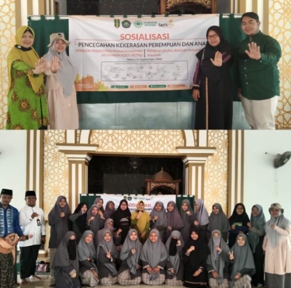 IPM dan Posbakum Adakan Sosialisasi Stop Tindak Kekerasan perempuan dan anak di Pontren Attanwir Putri Metro.
