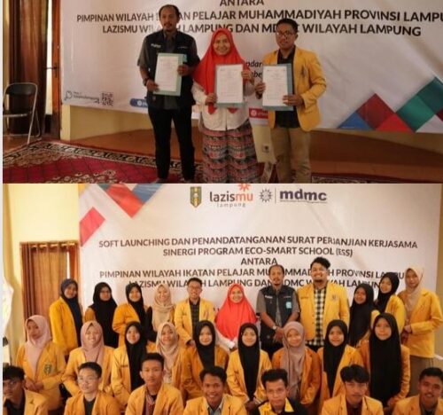 LAZISMU, IPM dan MDMC Lampung Tandatangani Sinergi Program Eco-smart School