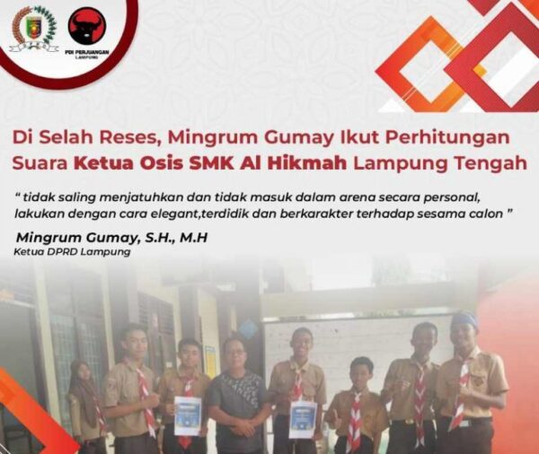 Disela-sela Reses, Migrum Gumay Hadiri Pemilihan Ketua OSIS SMK Al Himah Kalirejo