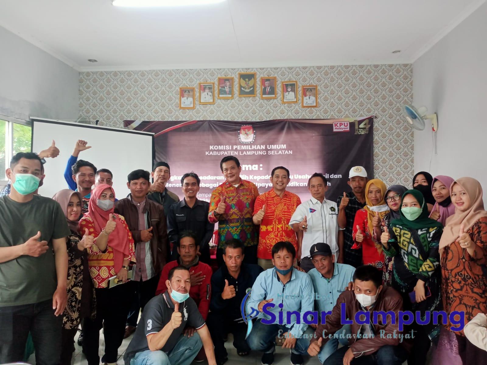 KPU Lamsel Gelar Sosialisasi Pemilu 2024 Kepada Pelaku UKM di Jati Agung