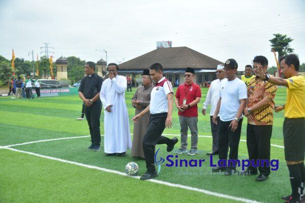 TNI-Polri di Lampung Gelar Olahraga Bersama Sekaligus Pembukaan Liga Mini Soccer Lintas Agama