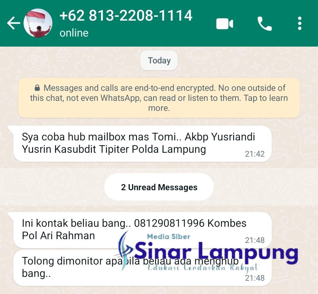 Minta Uang ke Pengusaha Nama Pejabat Polda Lampung Dicatut Penipu