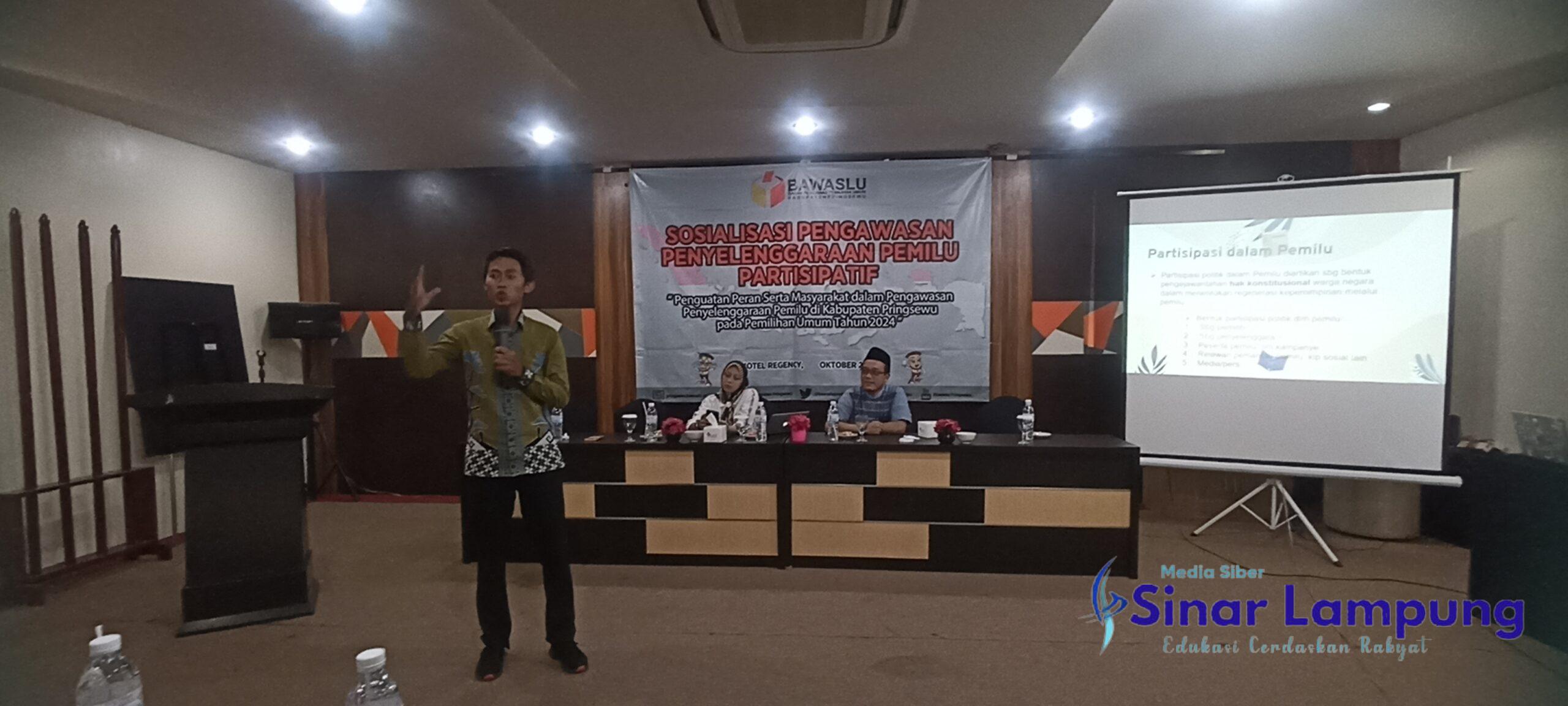 Bawaslu Pringsewu Memberikan Sosialisasi Tentang Pengawasan Pemilu 2024