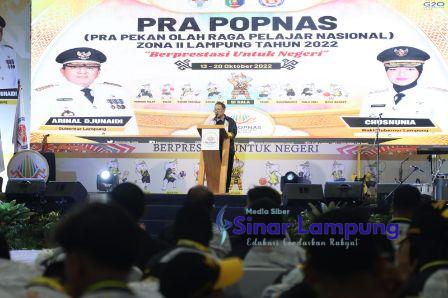 Gubernur Arinal Buka Pra Pekan Olahraga Pelajar Nasional Zona II Lampung 2022