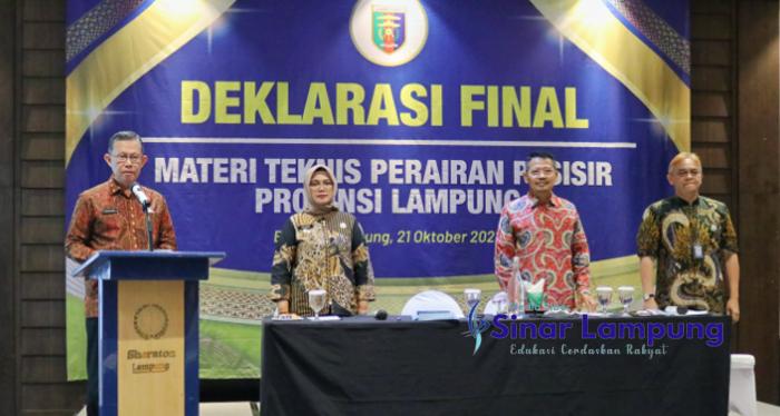 Fahrizal Darminto Pimpin Deklarasi Final Materi Teknis Perairan Pesisir Provinsi Lampung