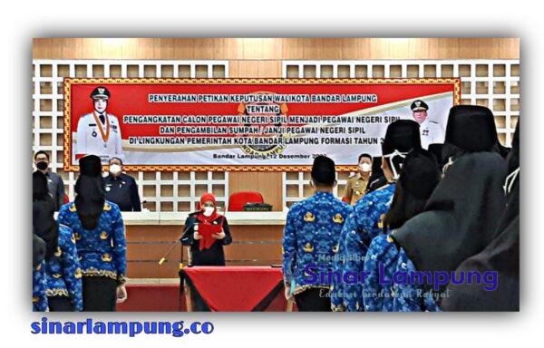 Eva Dwiana Serahkan Petikan Pengangkatan 178 CPNS Formasi 2019