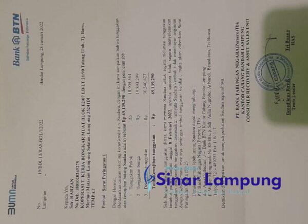 Tidak Pernah Akad Kredit Tapi Dapat SP1 Bank BTN Penghuni Perumahan TKBM Panjang Resah