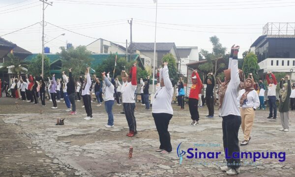 Tutup Peringatan Pencanangan K3, Disnaker Lampung Gelar Senam Bersama dan Ramah Tamah