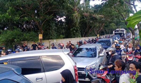 Perempatan Belakang Kampus UIN RIL Picu Macet Arus Lalu Lintas di Tiga Ruas Jalan Lumpuh Total