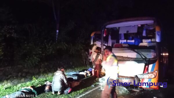 Adu Kambing Bus Surabaya Indah dengan Trevel Pancasari 7 Penumpang Termasuk Supir Tewas