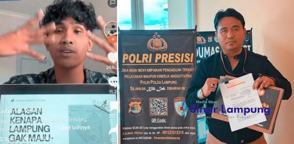 Advokat Ginda Ansori Laporkan Akun Tik Tok Awbimax Reborn Yang Unggah Video ‘Kenapa Lampung Ga Maju-Maju’