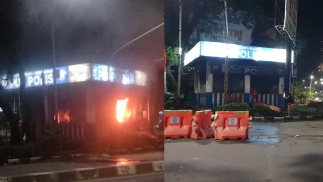 Polres Makasar Diserang Gerombolan Pria Berambut Cepak Tiga Pos Polisi dan Dua Motor Patroli di Bakar