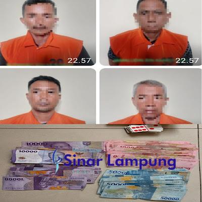 Polisi Gerebek Judi Dirumah Kades Purwotani 4 Orang Ditangkap BB Uang Rp5,3 Juta