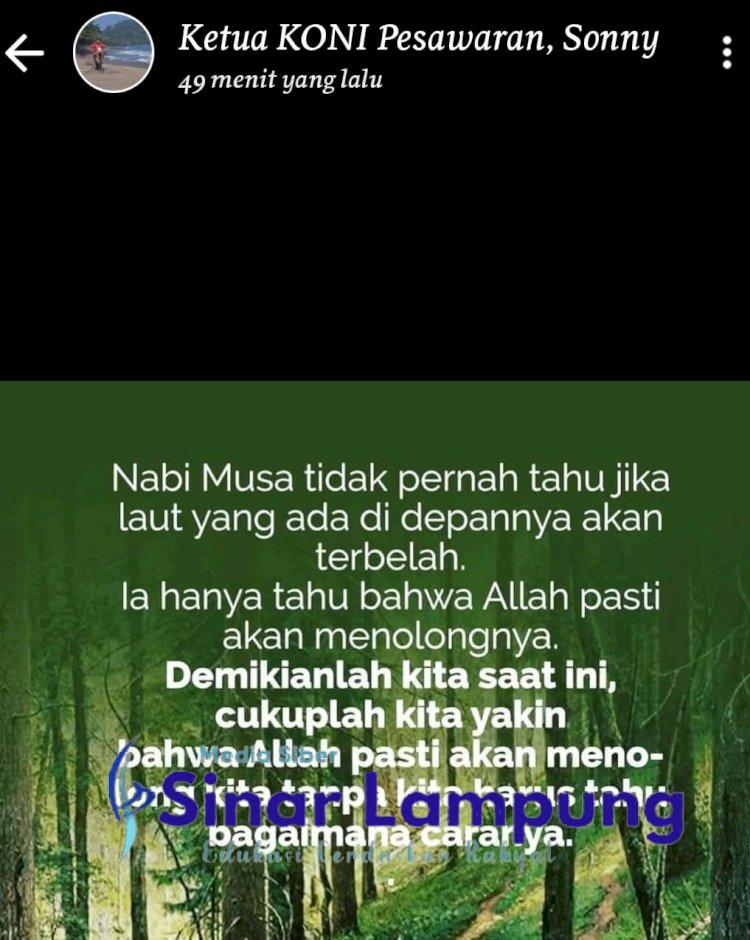 HP Ketua KONI Pesawaran Update Status WA Bicara soal Nabi Musa