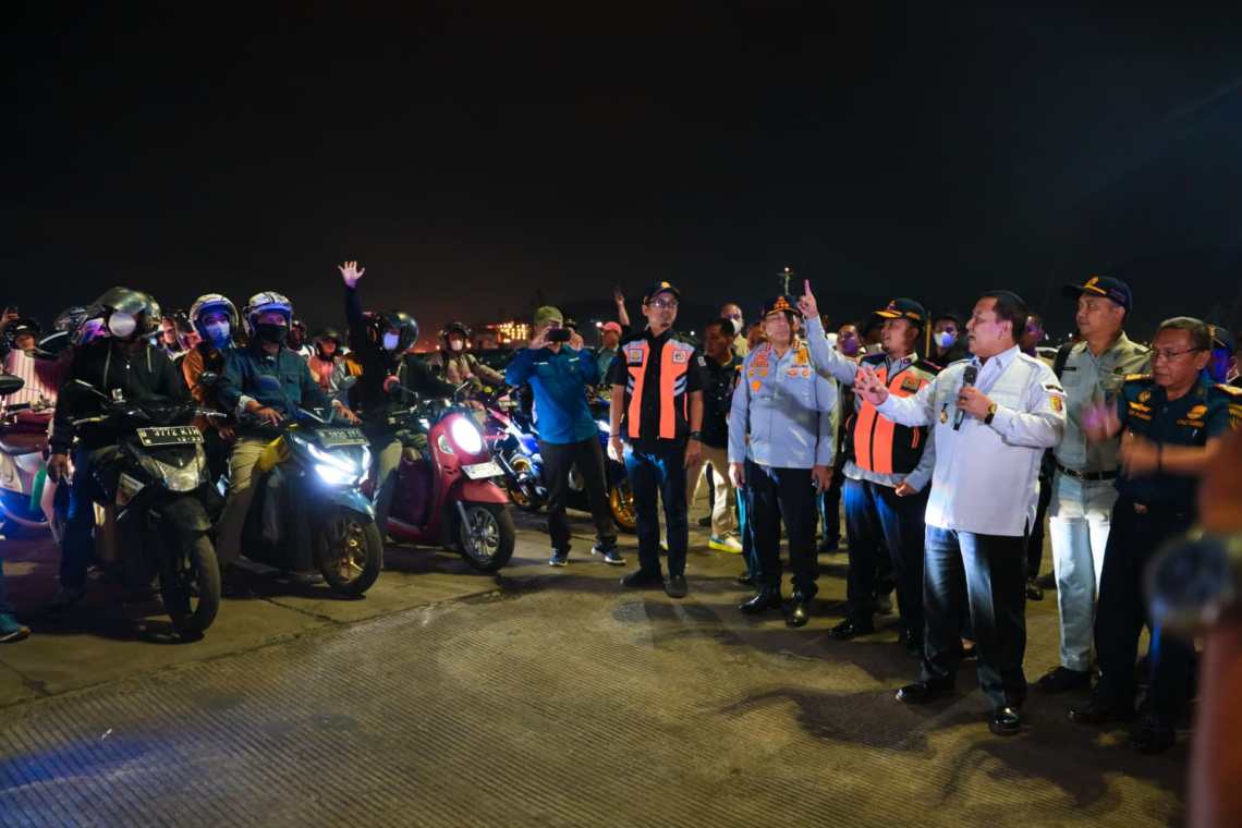 Gubernur Arinal dan Jajaran Forkopimda Lepas Sambut Pemudik Roda 2 di Dermaga C Pelabuhan Panjang Bandar Lampung