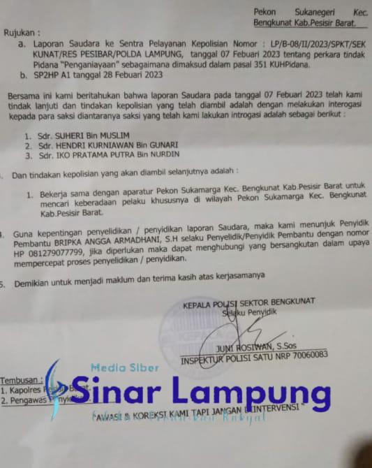 Warga Kecewa Korban Penusukan Lapor di Polsek Bengkunat Tiga Bulan Pelaku Masih Berkeliaran