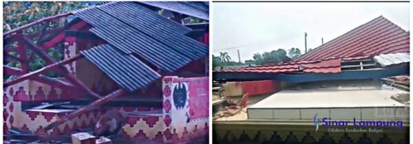 Puting Beliung Landa Lamteng, 58 Rumah di Nambah Rejo Kota Gajah Rusak