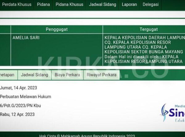 Kapolres Lampung Utara Digugat Rp1 Miliar