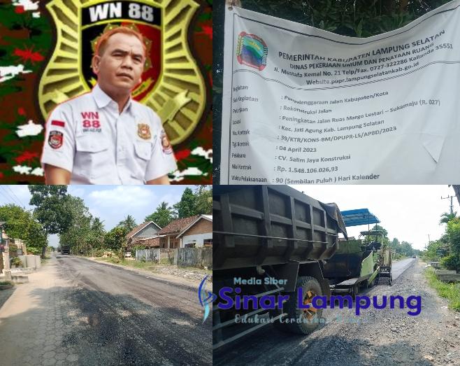 Proyek Jalan Hotmix Rp1,5 Miliar di Jatiagung Diduga di Kerjakan Asal Jadi LSM Siapkan Somasi PUPR Lampung Selatan