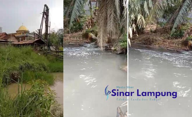 Limbah Hitam Pabrik Tapioka PT Bumi Waras Kembali Cemari Air Sungai Way Penet Warga Ancam Bertindak?