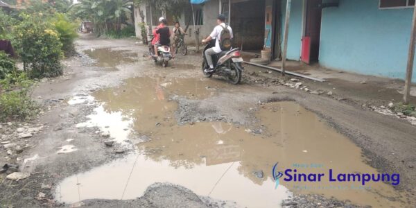 Akses Jalan Desa Klambir Lima Kampung Banyak Kubangan Warga Minta Perbaikan