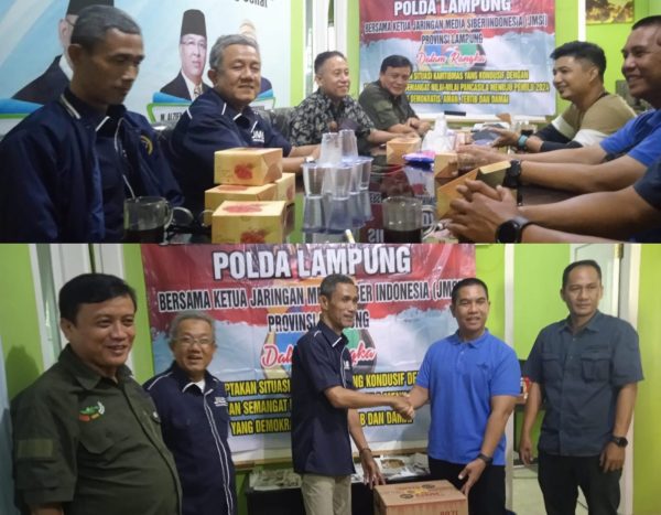 Kolaborasi Tangkal Hoax Direktorat Intelkam Polda Lampung Kunjungi Rumah Siber JMSI Lampung