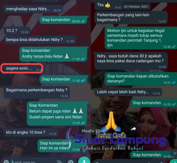 Beredar Chat Oknum Kompol Paksa Bawahan Setor Uang Hingga Ratusan Juta