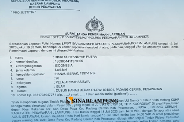 Selamat Dari Aksi Pembakaran, Riski Putra Lapor Polisi