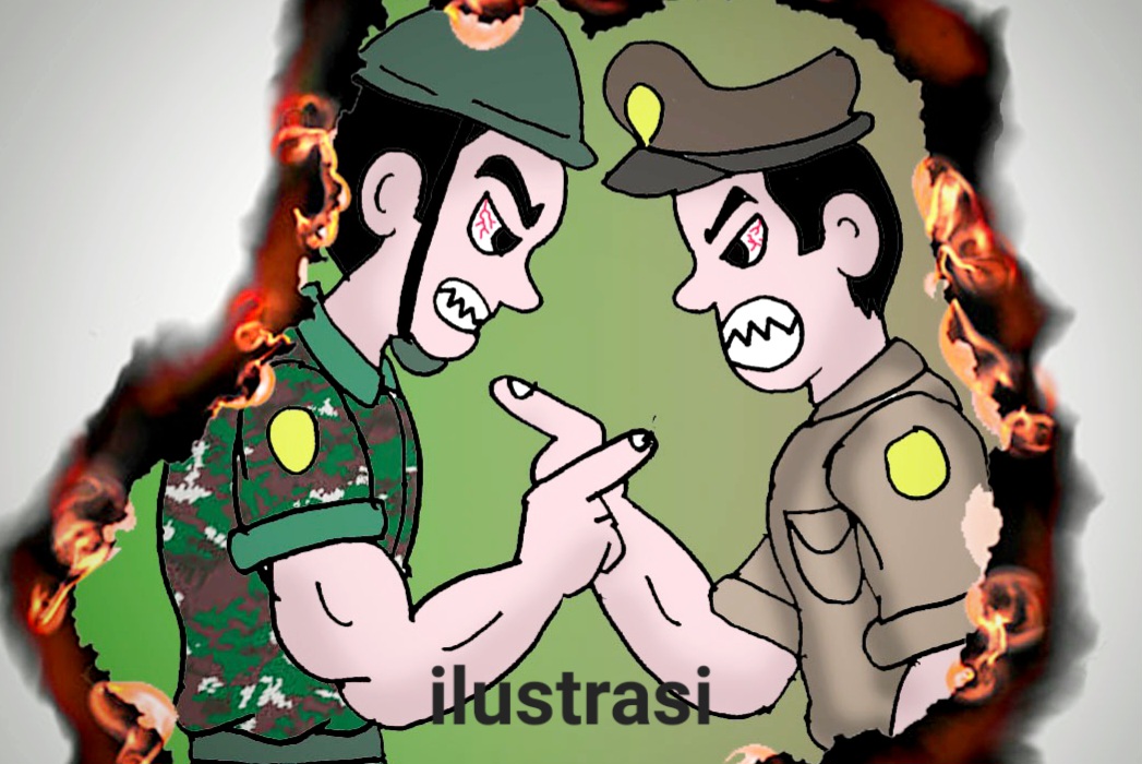 Dua Anggota Polresta Bandar Lampung Diteror Pria Cepak Bersepatu Combat boots