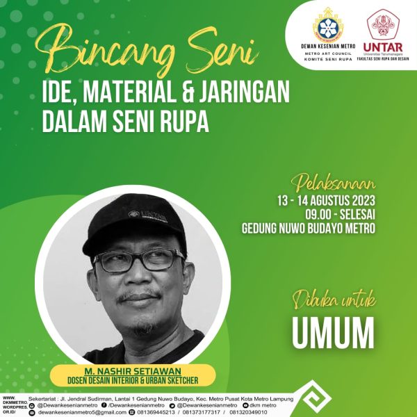 Komite Seni Rupa DKM Bakal Gelar Bincang Seni di Nuwo Budaya Metro