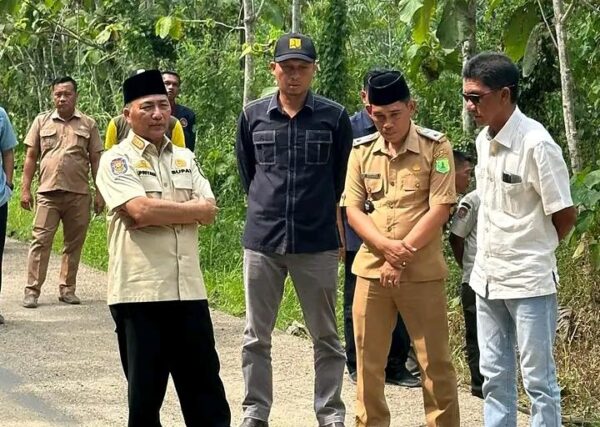 Pj Bupati Muba Apriyadi Tinjau Jalan Desa Tanjung Raya