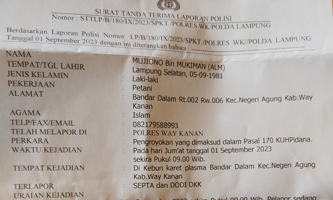 Keroyok Penderes Karet, Mantan Kakam di Waykanan Terancam Pasal 170 KUHP Pidana