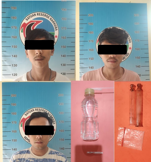 Tiga Sekawan Tertangkap Polisi Karena Sabu, Seperangkat Alat Hisap Jadi Bukti