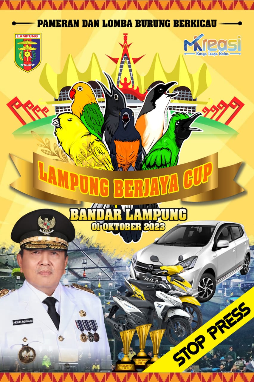 Pemprov Lampung Gelar Pameran dan Lomba Burung Kicau Mania 1 Oktober 2023 Mendatang