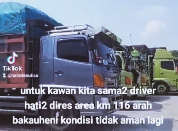 Tiga Truk Fuso Kehilangan Speedometer di Rest Area KM 116 Tol Bakauheni-Terbanggi