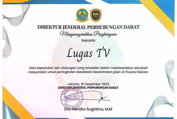 Lugas TV Dapat Penghargaan dari BPTD Banten, Badia Sinaga Janji Tetap Konsisten