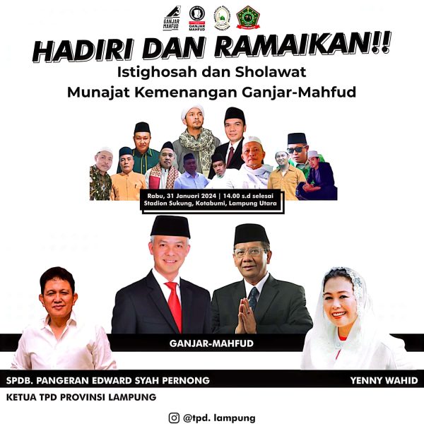 Besok Mahfud Hadiri Istighosah dan Sholawat Munajat di Lampura