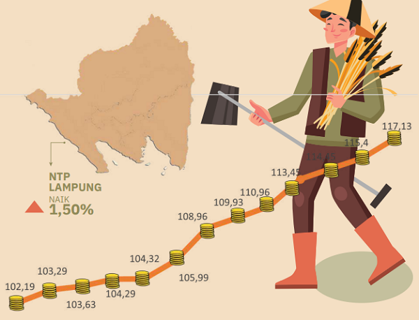 Naik Terus Sepanjang Tahun, NTP Lampung Desember 2023 Naik 1 Poin 5