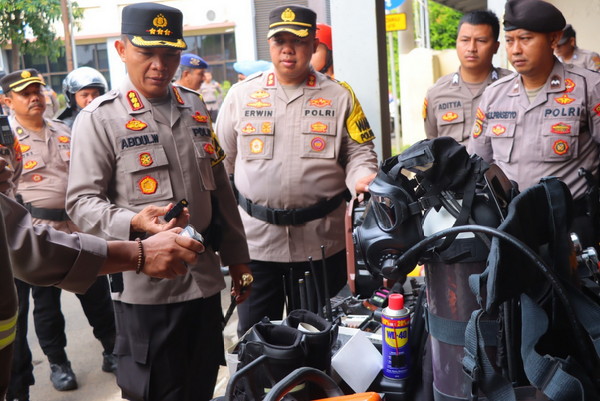 Kapolresta Bandar Lampung Pimpin Apel Siaga Sarpras Tanggap Bencana