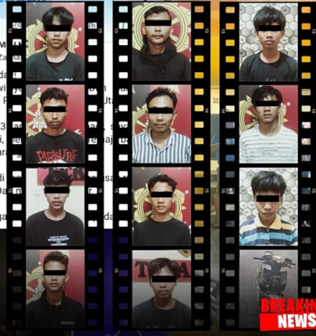 Belasan Anggota Gangster yang Keroyok dan Rampas Motor Warga di 29 Metro Ditangkap