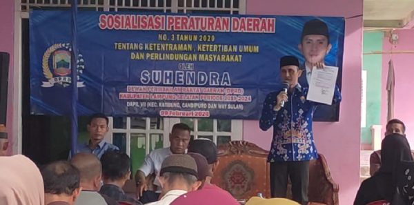 Anggota DPRD Lamsel Sosialisasi Perda No 3 Tahun 2020