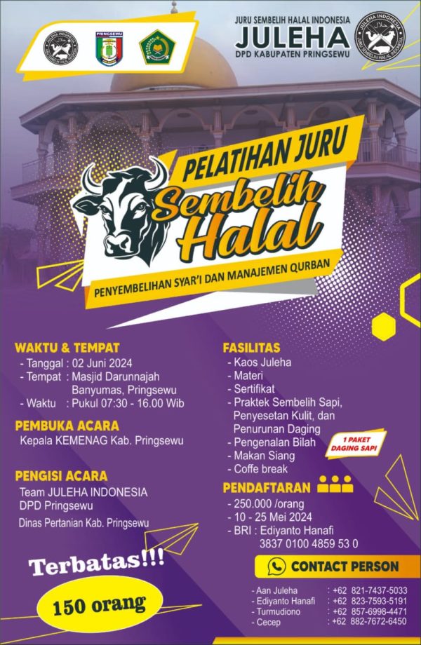 Rencana Pelatihan di Pringsewu Juleha Bakal Ajarkan Cara Menyembelih Hewan Sesuai SKKNI