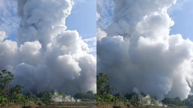 Kawasan Wisata Kawah Nirwana Suoh Lampung Barat Erupsi Tiga Kali Ledakan dan Kepulan Asap Membumbung