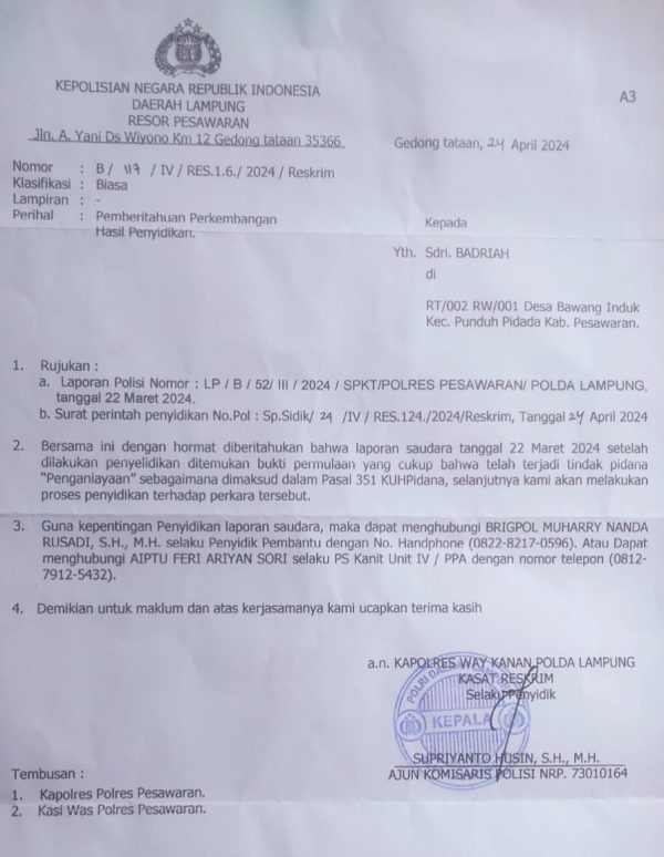 Kasus Penganiayaan Guru SDN 2 Punduh Pidada Naik ke Penyidikan