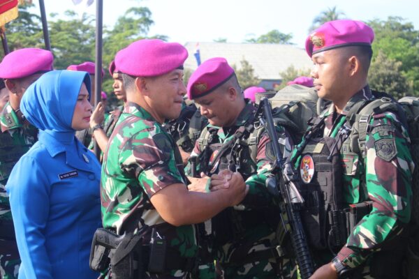 Satgas Pamtas RI-PNG Mobile Gobang I Yonif 7 Marinir Pulang ke Tanah Air