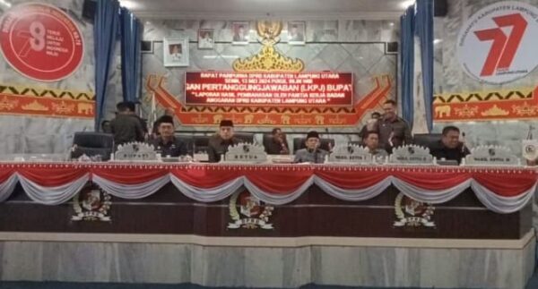 DPRD Lampung Utara Paripurna Penyampaian 4 Raperda 2024
