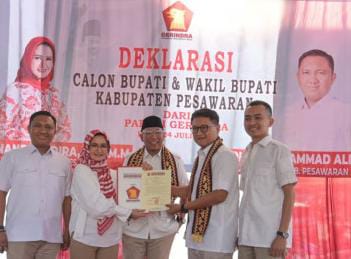 Gerindra Resmi Usung Nanda-Antonius Maju Cabup-Wabup Pesawaran
