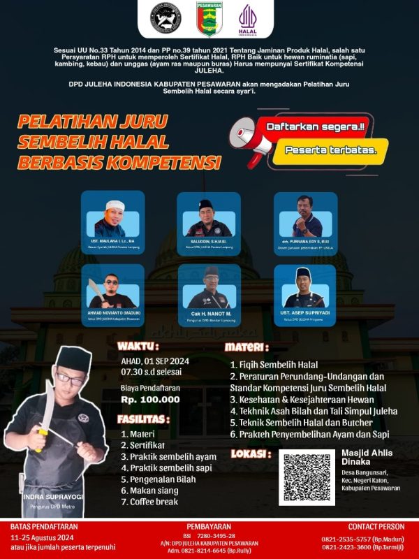 Perdana, Pelatihan Juleha Pesawaran Awal September 2024