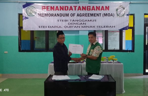Semakin Massif STEBI Tanggamus Kembali Teken MoA dengan STEI Darul Qur’an Minak Selebah
